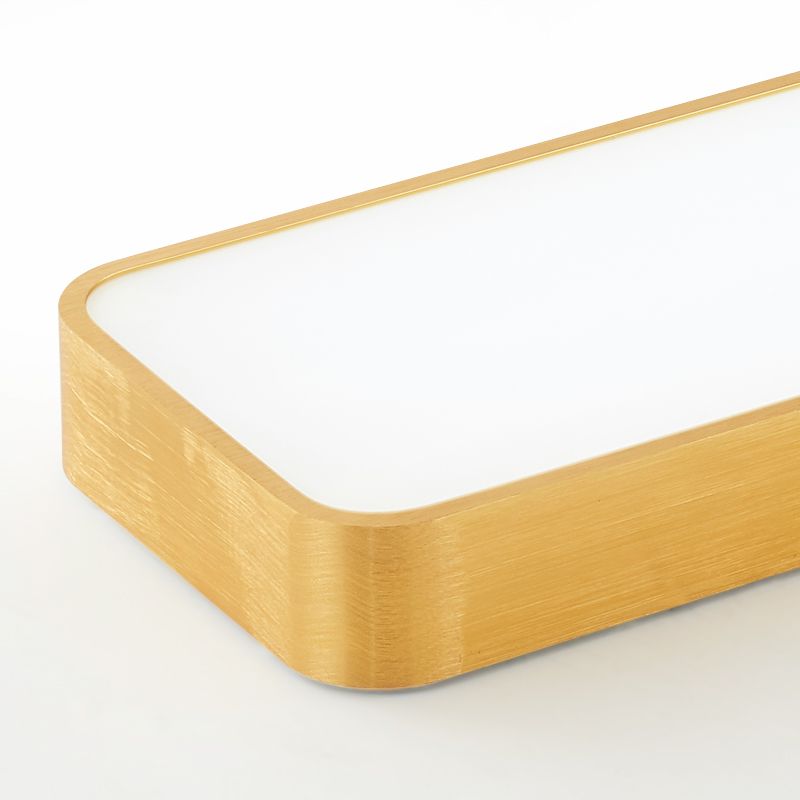 Goudkleurige rechthoekige plafondlamp Eenvoudige stijl metalen LED-inbouwlamp voor kantoor