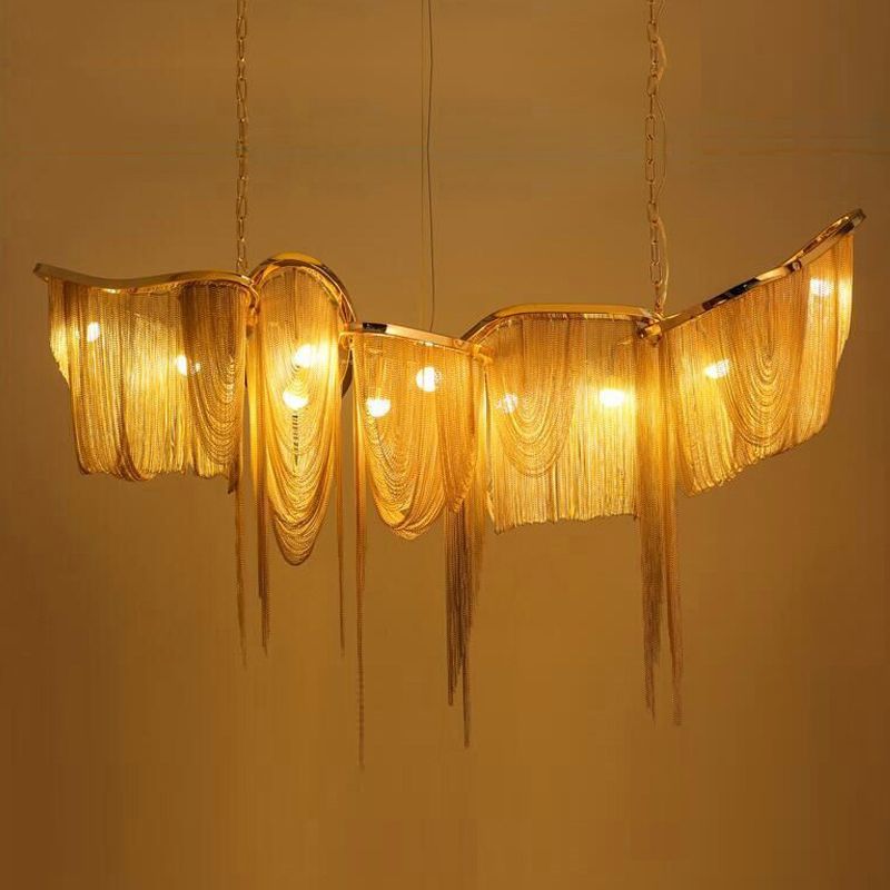 Accesorios de iluminación lineal posmodernas aluminio de aluminio hacia abajo colgante