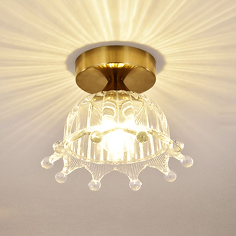 Modern Ceiling Lamp Creative Flush Mount Light Fixture with Glass Shade for Corridor