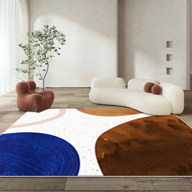 Modern Brown Rug Polyester Color Piece Area Rug Washable Rug for Living Room