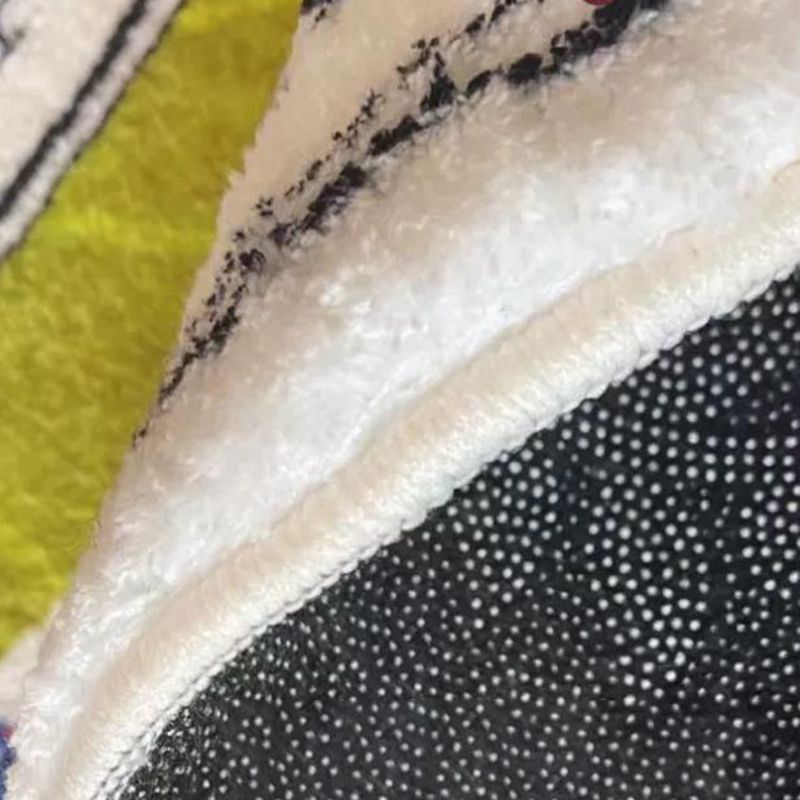 Light Blue Grid Rug Polyester Modern Rug Non-Slip Backing Rug for Living Room