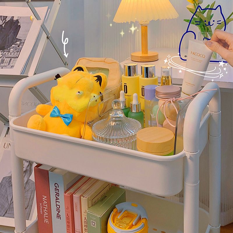 Modern Pure White Shelf Bookcase Etagere Plastic Bookcase Multi Tiers for Office