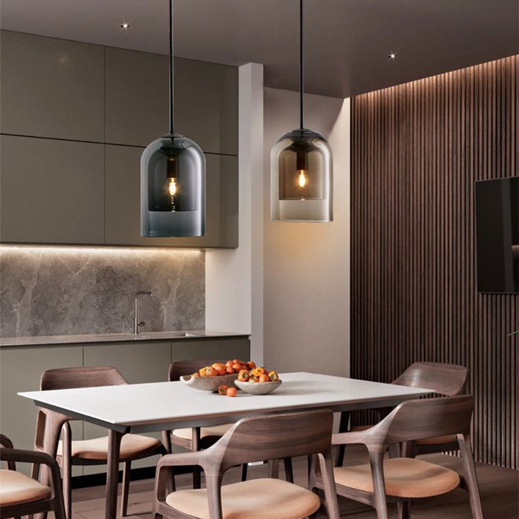 1 Light Bell Pendant Lighting Modern simplicity Glass Pendant Ceiling Lights for Restaurant