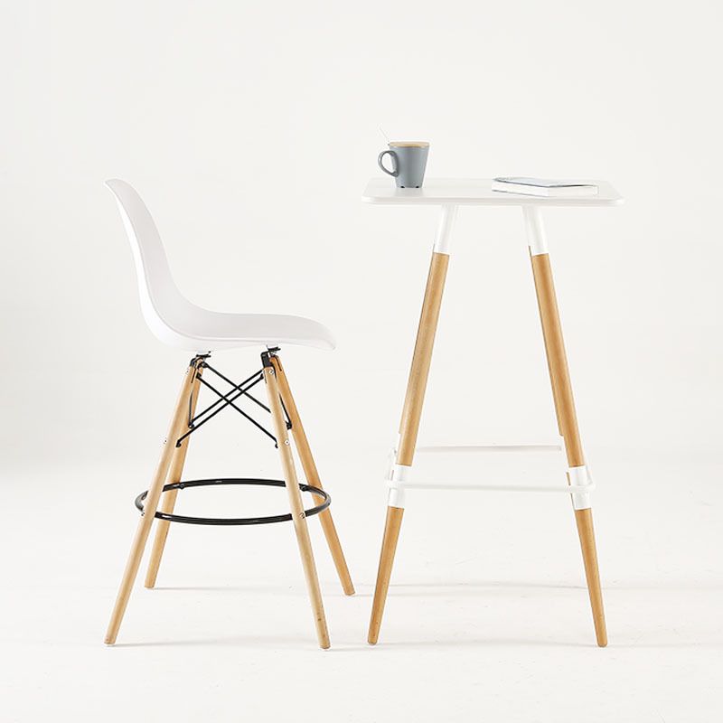 Modern Living Room Counter Stool Colorful Simple Stool with Wood Base