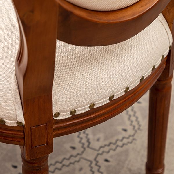 Solid Wood Country Style Dining Chair Matte Finish King Louis Back Side Chair