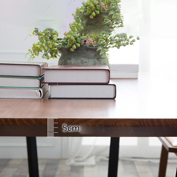 Pine Wood Top Dining Table Rectangle Industrial Table with Trestle Base