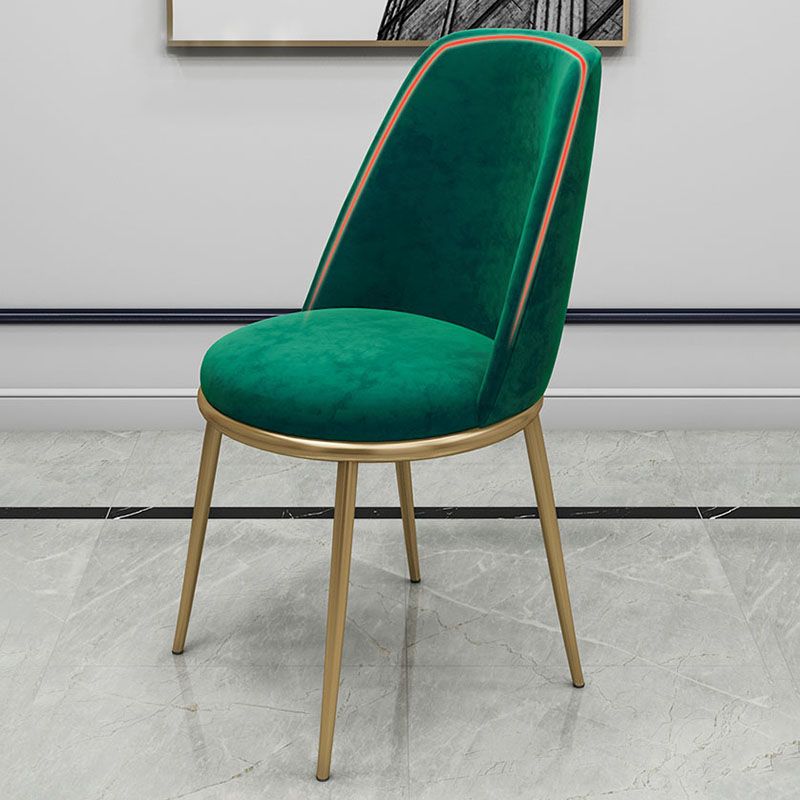 Sillas de comedor sin brazos con respaldo sólido de diseño escandinavo, silla lateral tapizada