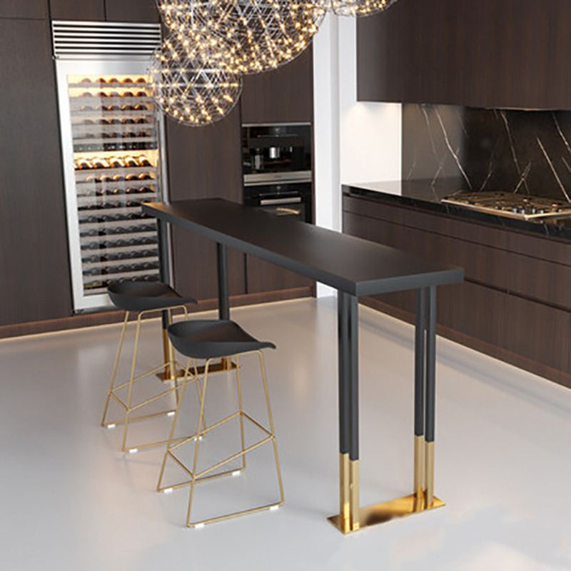 Industrial 1/2/3/5 Pieces Bar Table Set Rectangle Wood Bar Table with Metal Stools