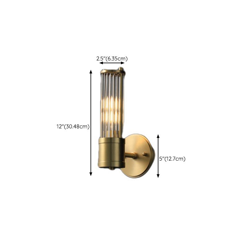 Solid Brass and Glass Bathroom Vanity Lighting 1 / 2 - Light Bath Sconce in Gold