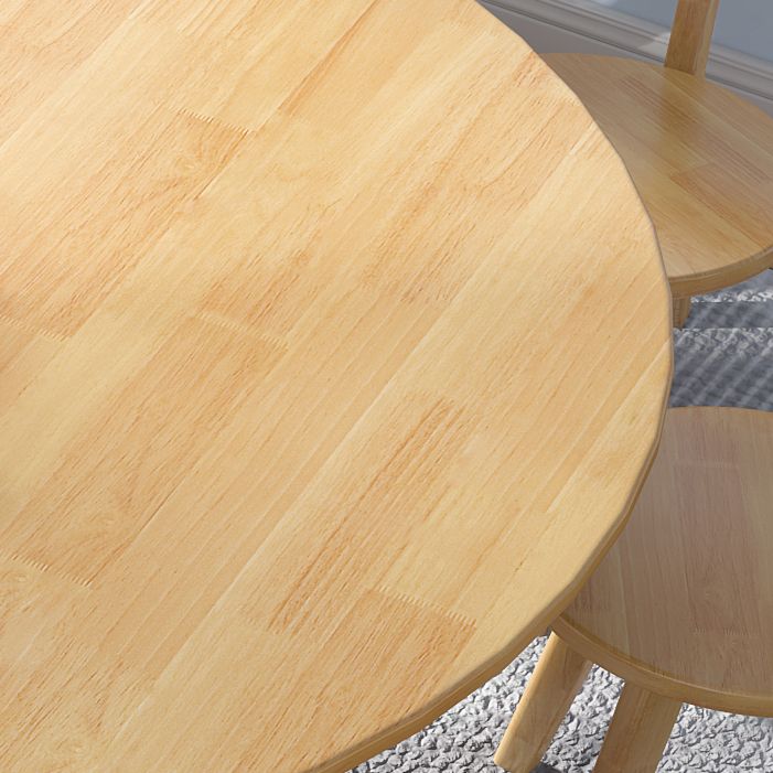Modern Style Dining Table Round Rubberwood Dining Table for Home Use