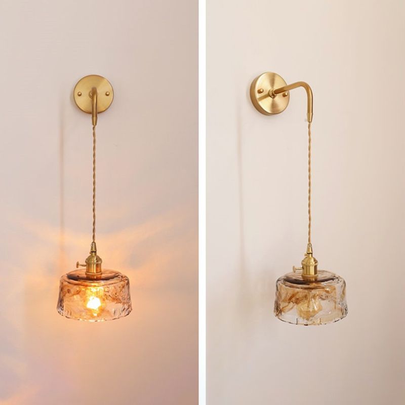 Binnen 1-Bulb Down Light Wall SCONCE LICHTING INDUSTRIËLE BRUIN GLAS SCONCE LICT BEMIDING