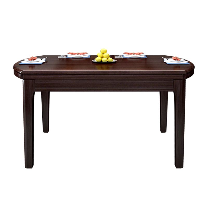 Brown Wood Foldable Dining Table Traditional Kitchen Dinette Table