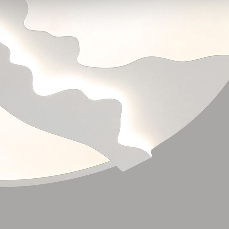 16"/19.5" Wide Mountain View Flush Light Fixture Simple Metal Gray/White LED Ceiling Mounted Light in Warm/White Light