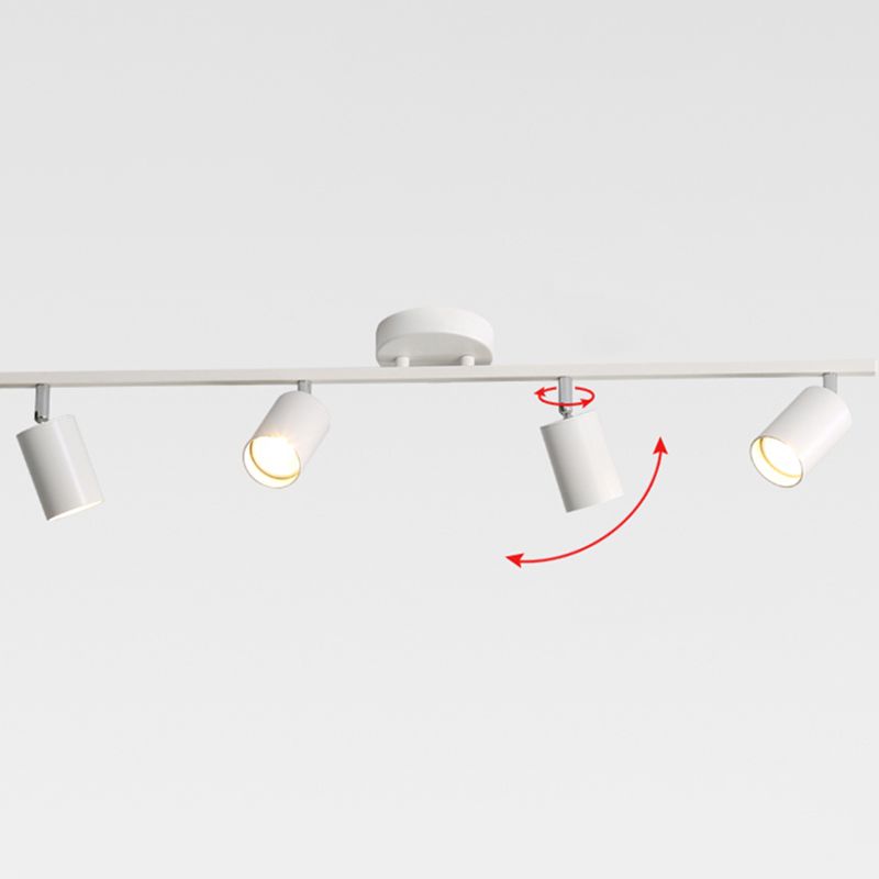 Nordic Cylindrical Metal Track Spotlights Flush Mount LED Light for Kitchen and Bedroom