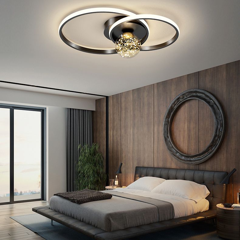 1-Light LED Metal Flush Mount Light Contemporary Slim Flush Ceiling Light for Bedroom