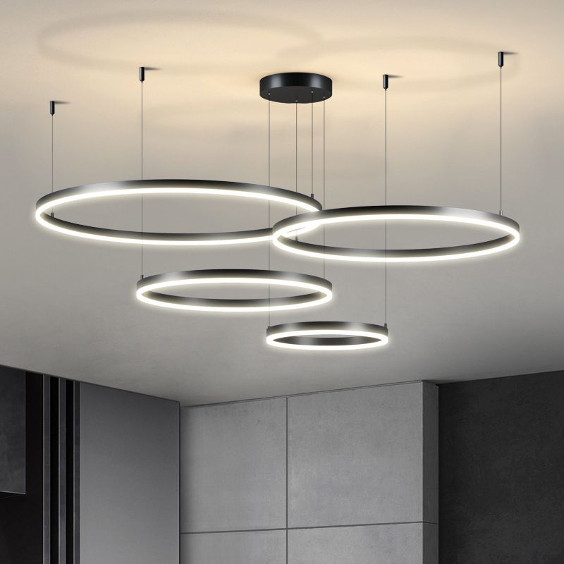 Unique Shape Chandelier Modern Style Metal Multi Light Hanging Lamp for Bedroom