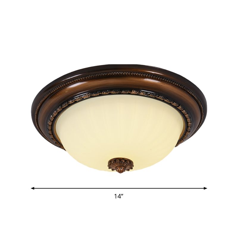 Classic Inverse Cloche Flush Mount Milchglas 14 "/16" /19.5 " W LED Nahe an der Deckenleuchte in Brown