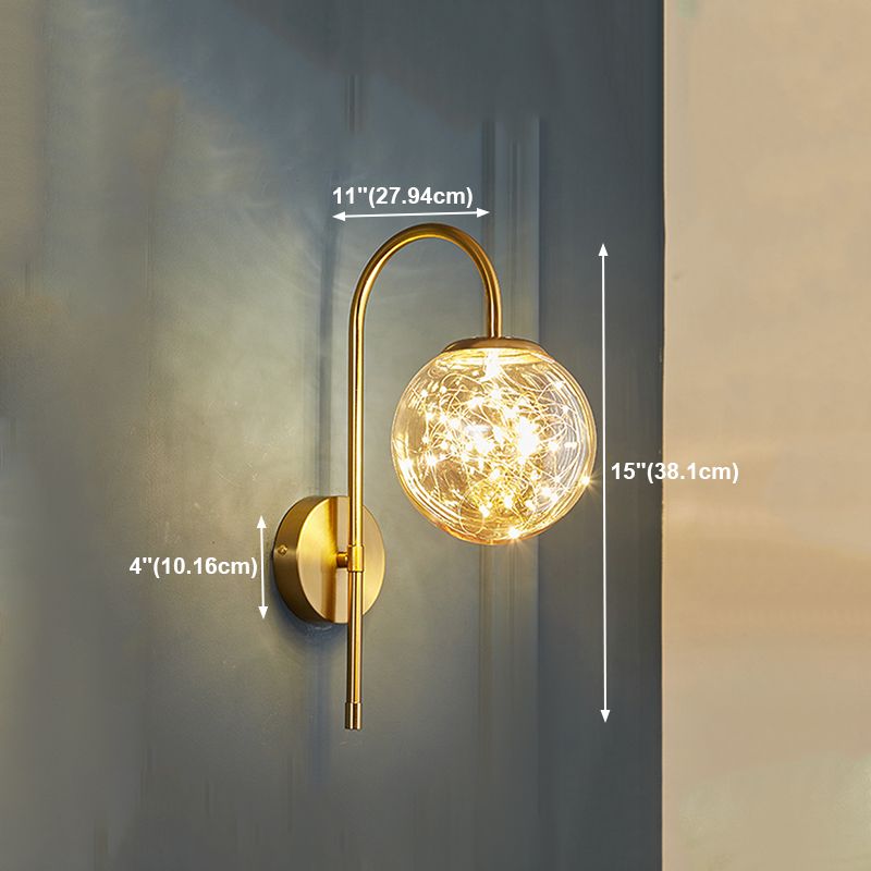 Kugelform Glaswand Licht moderner Stil 1 Leicht Wandhalterung Licht