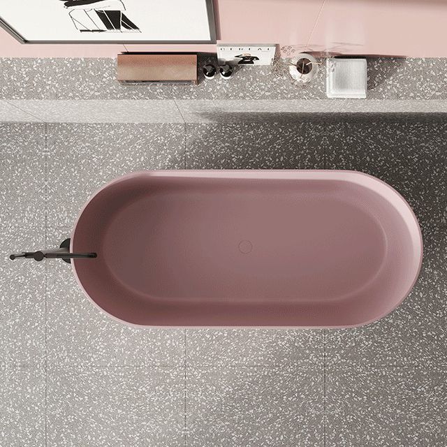 Stone Soaking Freestanding Bathtub Antique Finish Modern Bath Tub