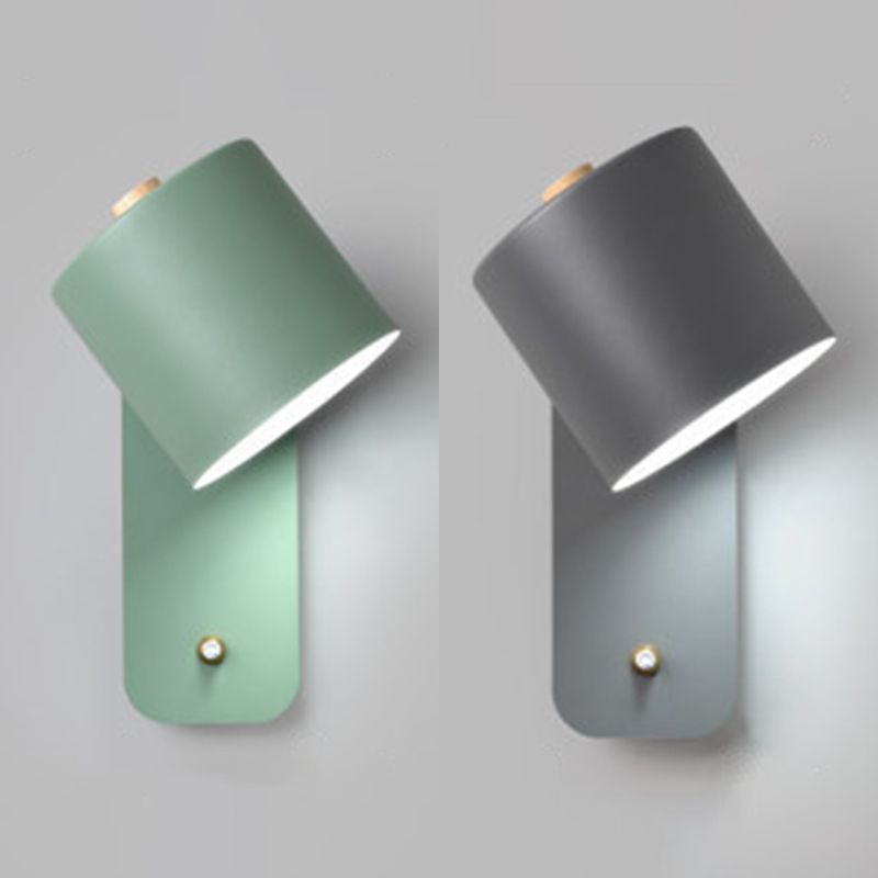 Zylindermetall-Lesen Wandleuchten 1 Licht moderne Wandhalterung für Schlafzimmer