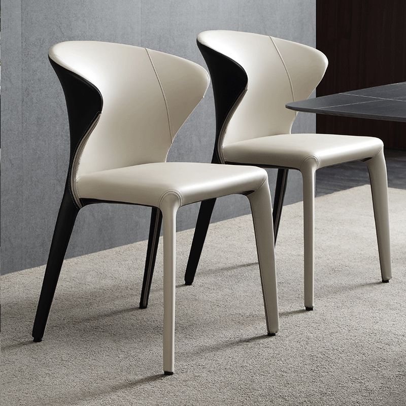 Modern Style Wingback Leather Home Dining Side Chair for Dining Room