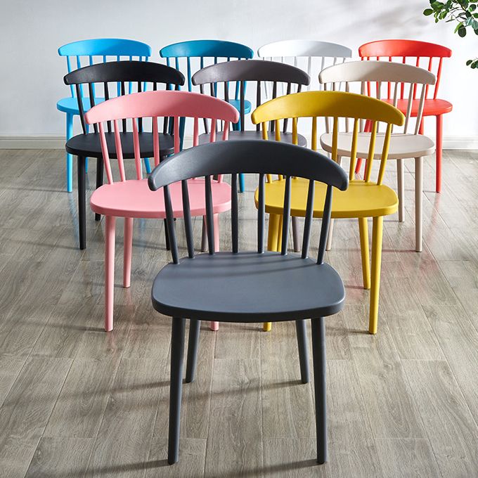 Scandinavian Plastic Dining Kitchen Room Chair Windsor Back Side Chair