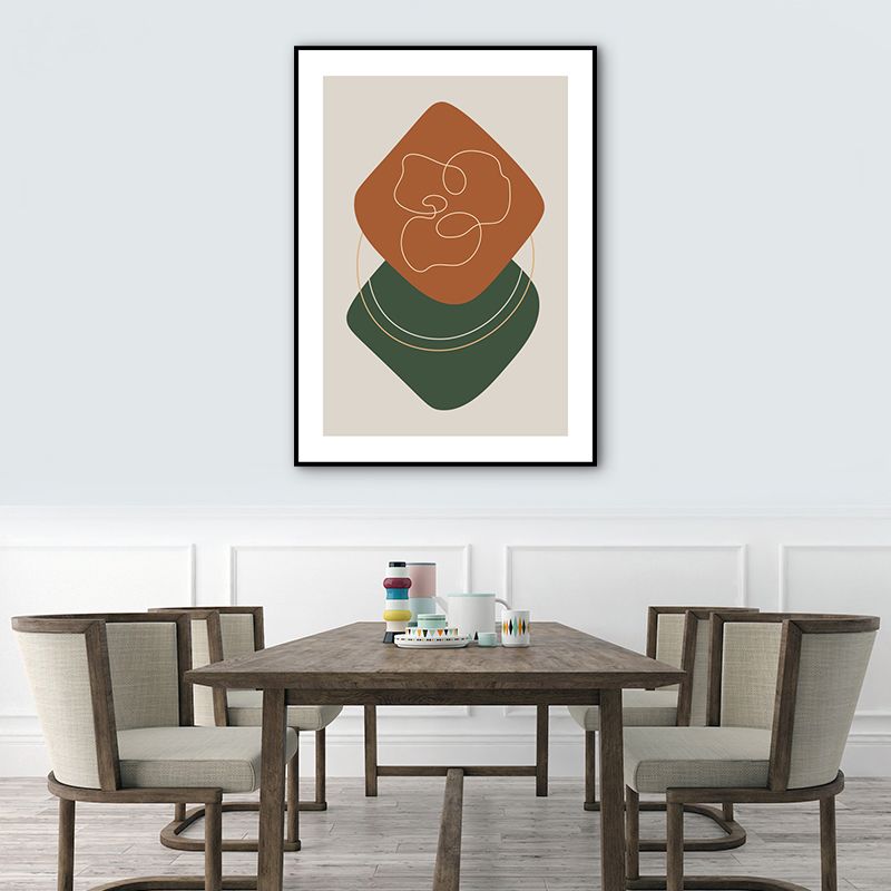 Donkere kleur Scandinavische canvas print geometrisch patroon muur kunst decor voor woonkamer