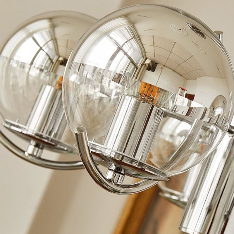 Modern Luxury Globe Pendant Light Wrought Iron Indoor Chandelier with Glass Shade