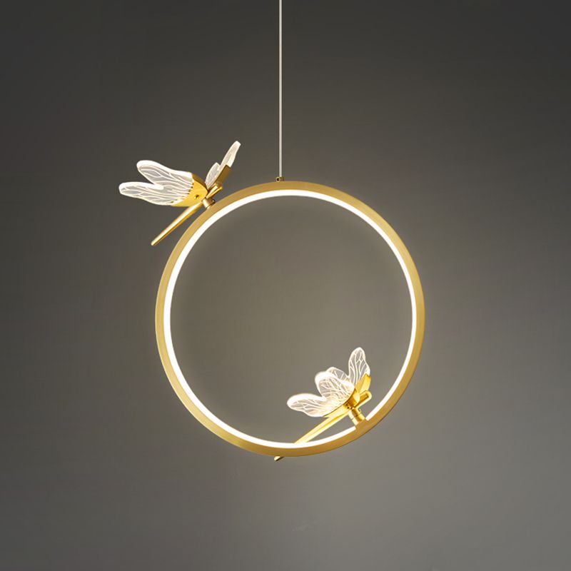 Modern LED Hanging Ceiling Light Metal 1-Light Circle Ceiling Pendant Light