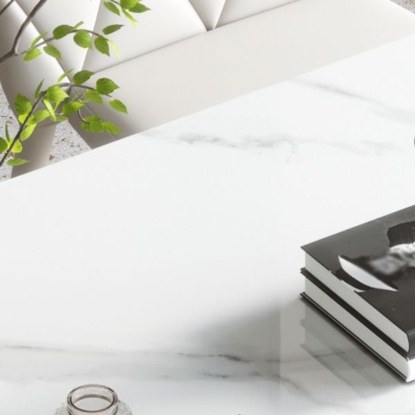 Modern Style Dining Table Sintered Stone Rectangle Table with Acrylic Base