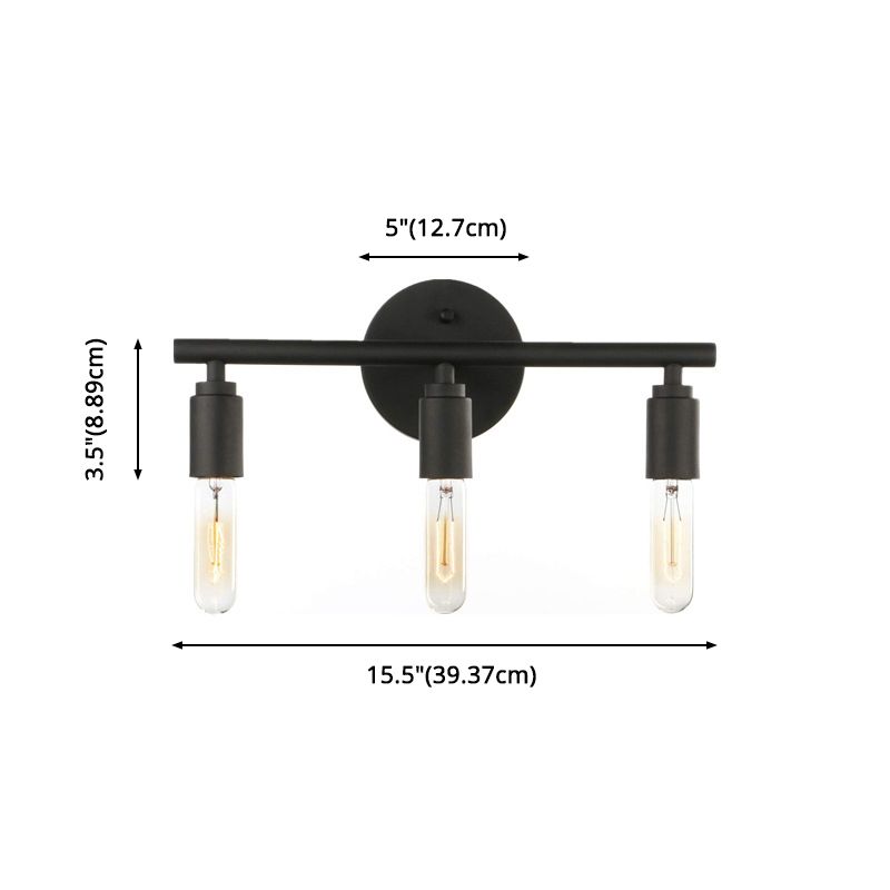 Open Bulbs Vanity Wall Light Fixtures Retro Industrial Style Metal Vanity Light
