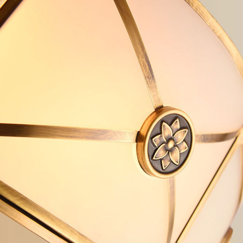 Traditional Drum Flush Mount Ceiling Fixture Opal Glass Shades Flush Mount Ceiling Lighting Fixture