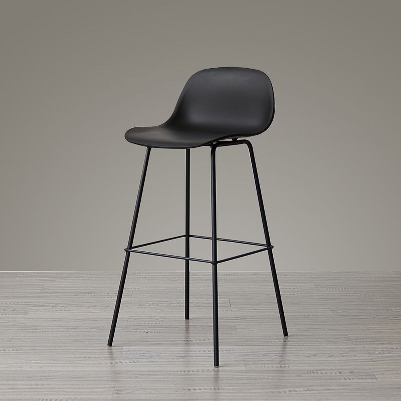 Scandinavian Reception Low Back Stool Matte Finish Plastic Barstool