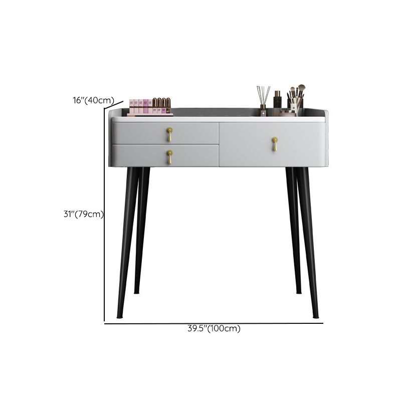 Bedroom Make-up Vanity 31.1" High Modern Dressing Table in Gray