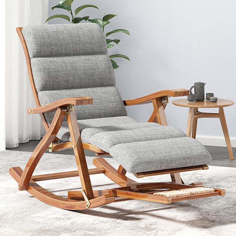 Modern Wood Rocking Chair Folding with Cotton Cushion for Home Decor