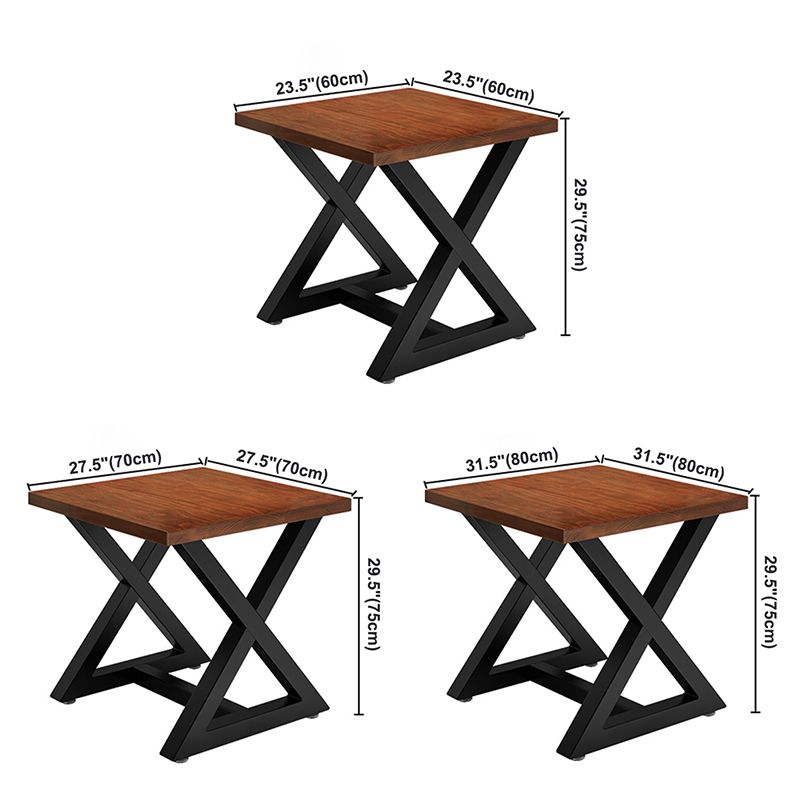 Tavolo da cucina in legno solido industriale tavolo da cavalletto quadrata marrone per sala da pranzo