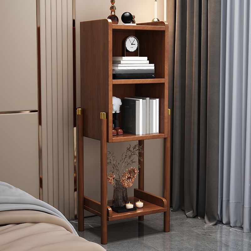 Urban Rubberwood Shelf Bookcase Closed Back Vertical Shelf for Living Room