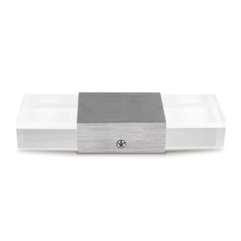 Rectangle Shape Wall Lamp Modern Style Metal 2 Lights Wall Light in Clear