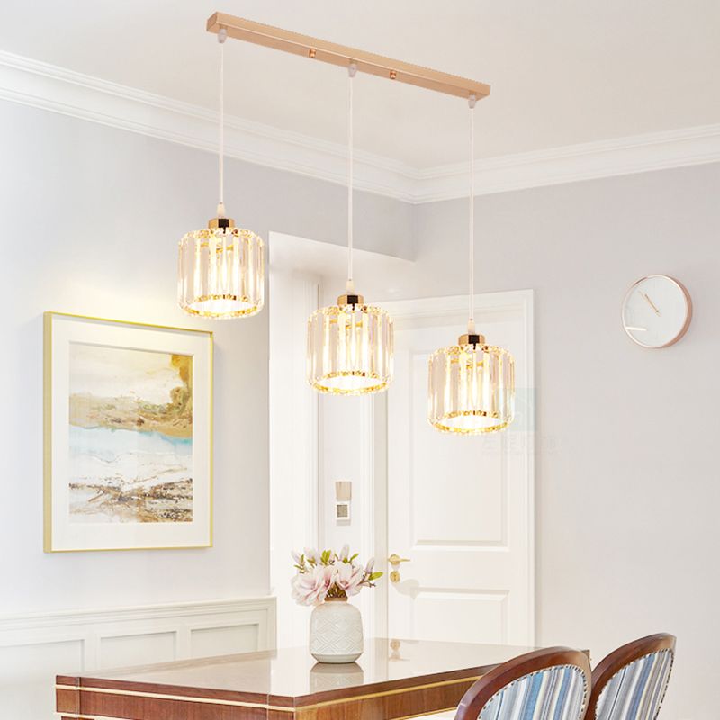 Geometria a forma di cristallo luci soffitto appeso moderno 3 luci a sospensione leggera