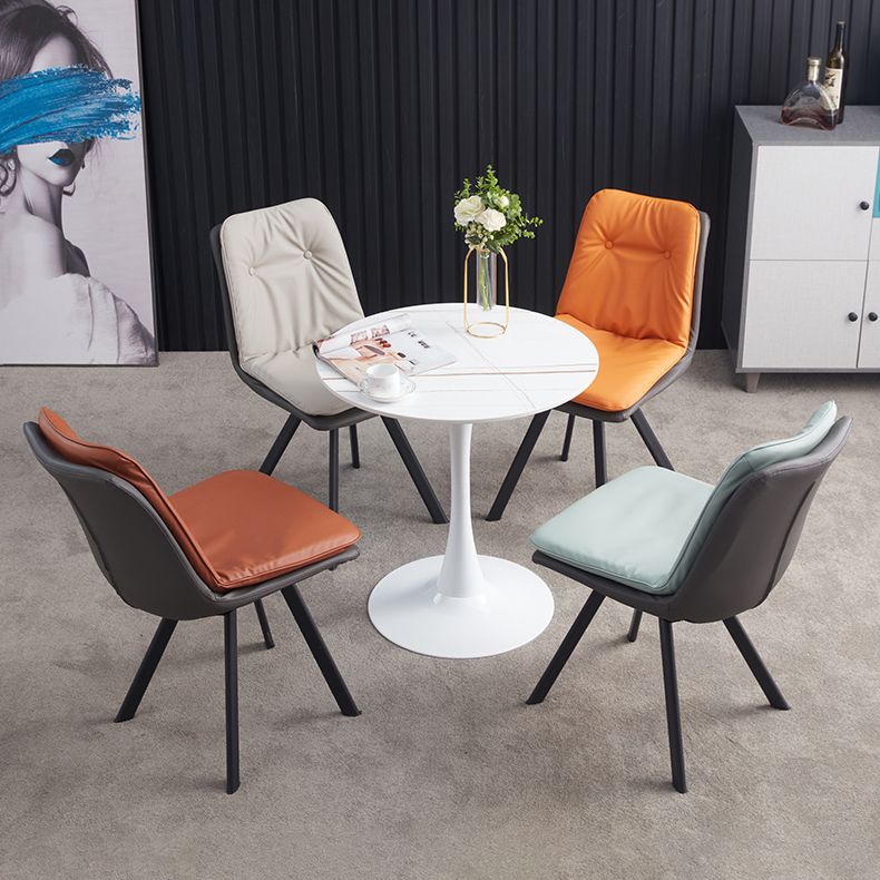Contemporary Style Metal Dining Chair Dining Armless Side Chairs for Kitchen