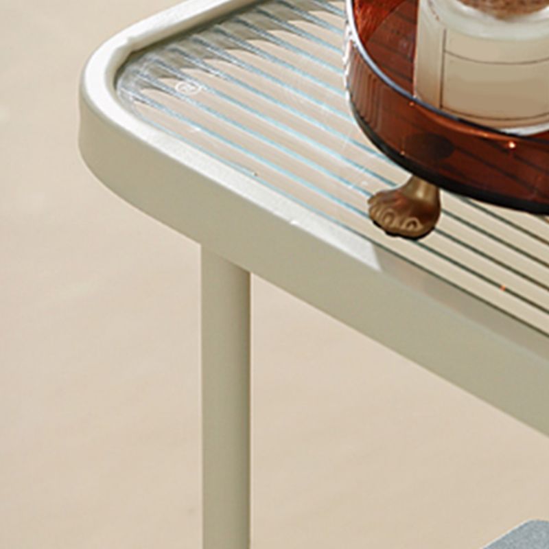 Four Legs Glass Coffee Table Shelf Included Geometric Single Cocktail Table