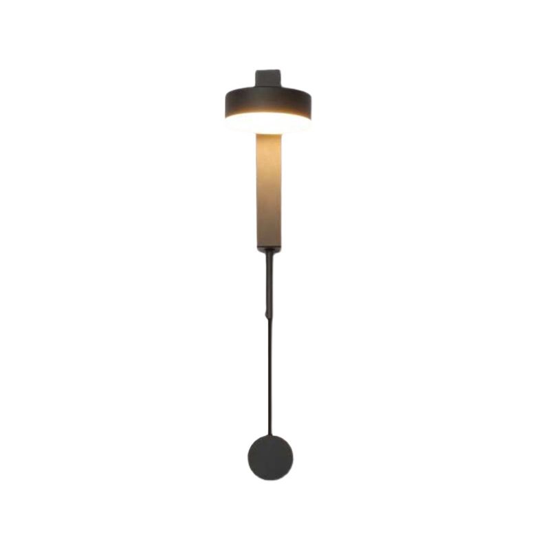 Round Shade Metal Wall Sconce Modern Style 1 Light Wall Mount Light Fixture