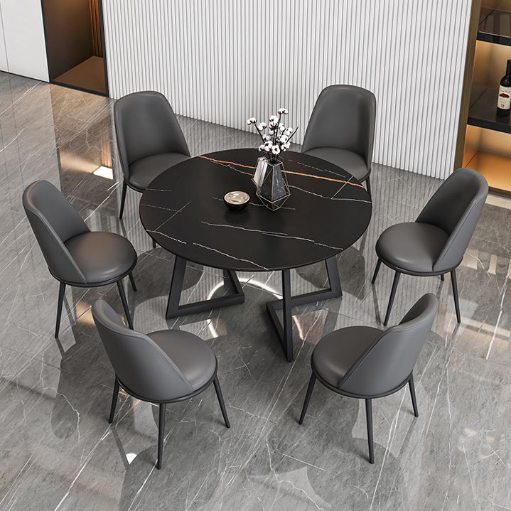 Tavolo da pranzo in pietra sinterizzato glam tavolo da pranzo da cucina standard con doppia base di piedistallo