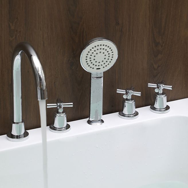 Acrylic Soaking Bathtub Antique Finish Drop-in Back to Wall Bath Tub