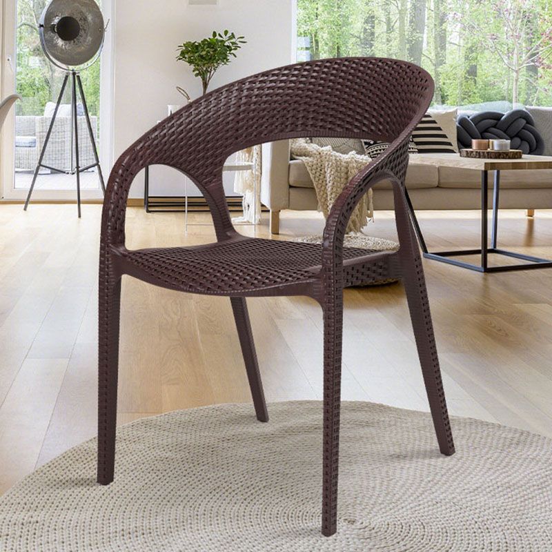 Contemporary Chair Dining Arm Chair with Plastic Legs for Kitchen