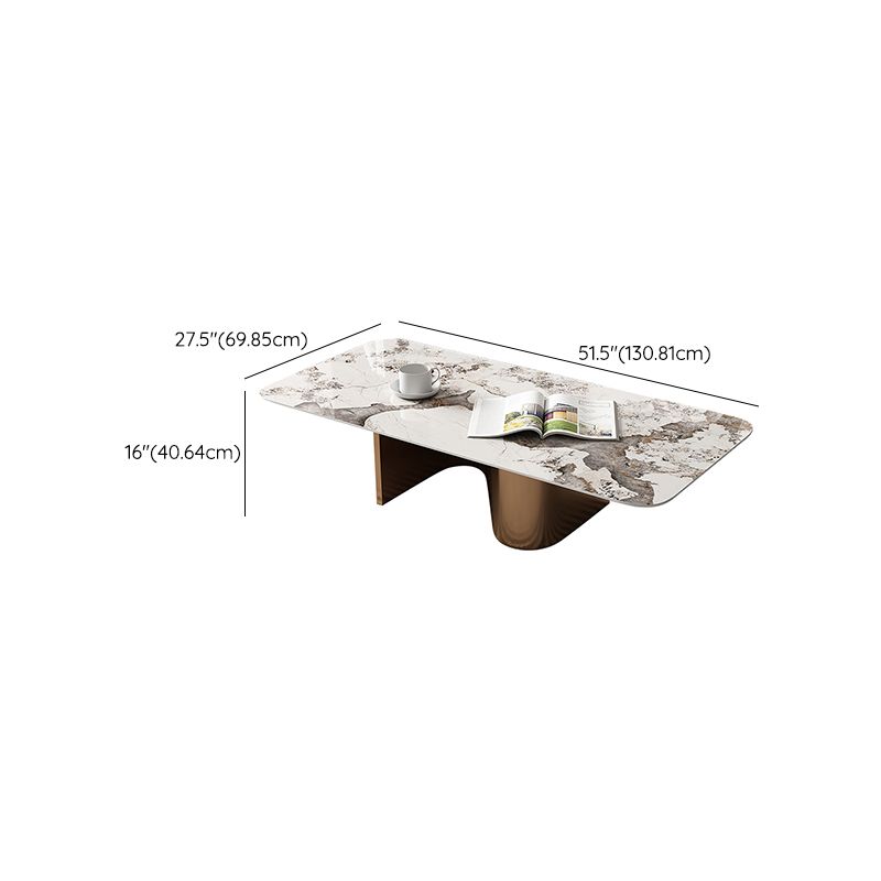 Glam Abstract Coffee Table Slate Coffee Cocktail Table, Brushed