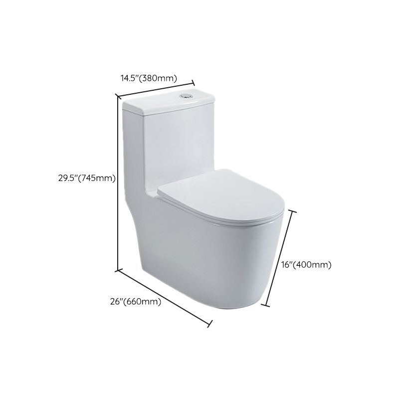 Modern Ceramic Toilet Bowl One Piece Flush Toilet with Toilet Seat