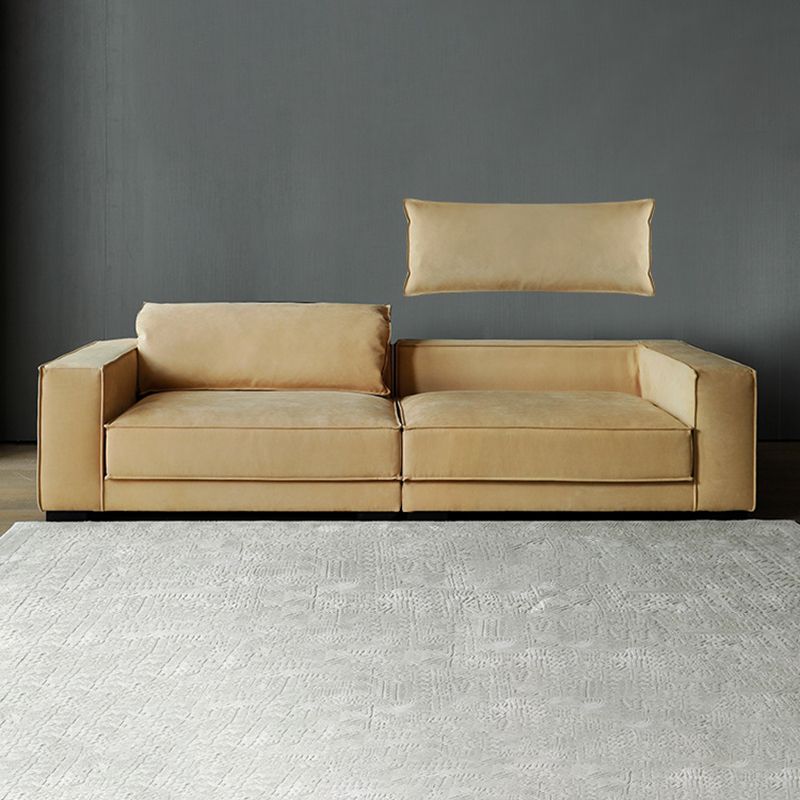 Faux Leather Sofa Tuxedo Arm Contemporary Settee for Living Room