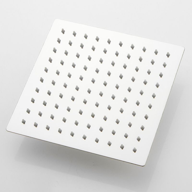 Silver Square Dual Shower Head Modern Water Filtration Wall-Mount Showerhead