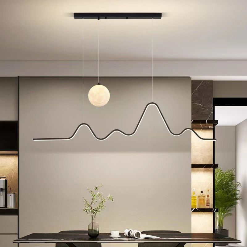 2-Light Modern Island Lighting Golden/Black/White LED Ceiling Light for Bedroom